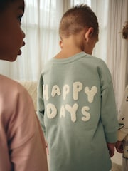 Vert sauge Vert/Peach Happy Days - Lot de 3 pyjamas oversize (9mois à10ans) - Image 4 de 4