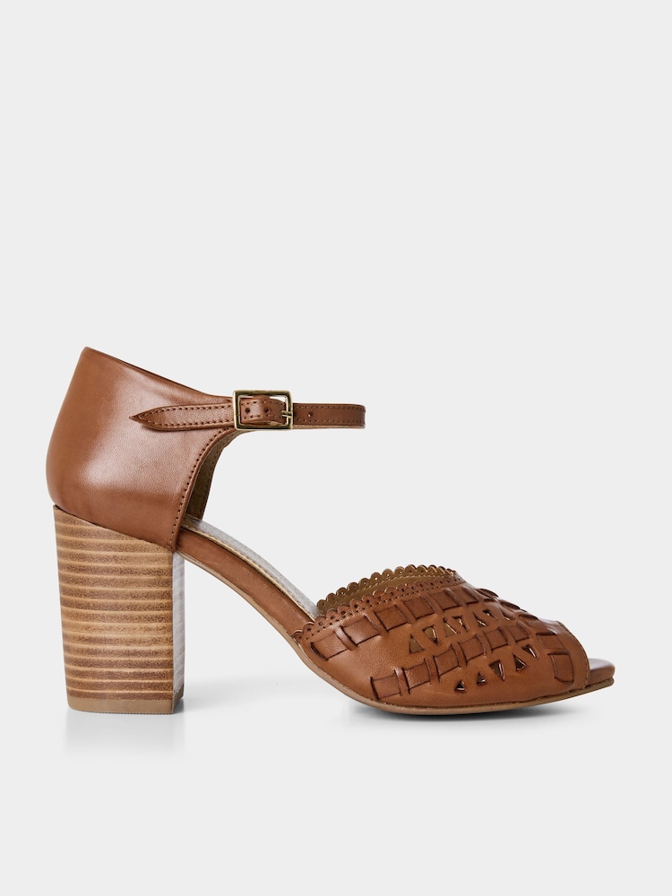 Joe Browns Brown Summery Woven Heeled Sandals - Image 1 of 4 Joe Browns Brown Summery Woven Heeled Sandals - Image 1 of 4
