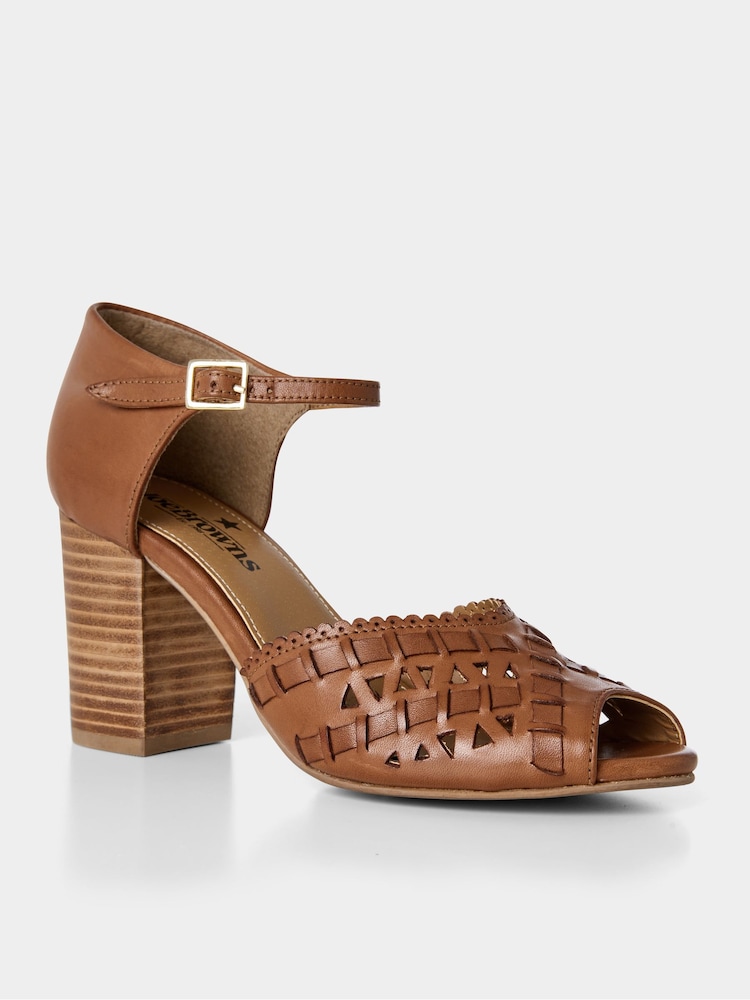 Joe Browns Brown Summery Woven Heeled Sandals - Image 2 of 4 Joe Browns Brown Summery Woven Heeled Sandals - Image 2 of 4
