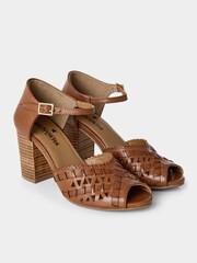 Joe Browns Brown Summery Woven Heeled Sandals - Image 3 of 4