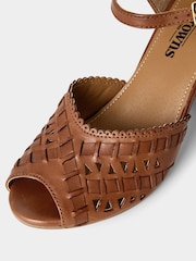 Joe Browns Brown Summery Woven Heeled Sandals - Image 4 of 4