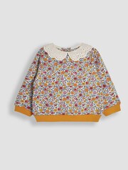 JoJo Maman Bébé Rust Autumn Floral Sweatshirt & Cord Jeggings Set - Image 2 of 4