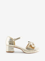 Monsoon Gold Bow Platform Sandals - Image 1 of 4