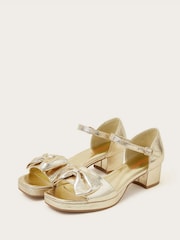 Monsoon Gold Bow Platform Sandals - Image 3 of 4