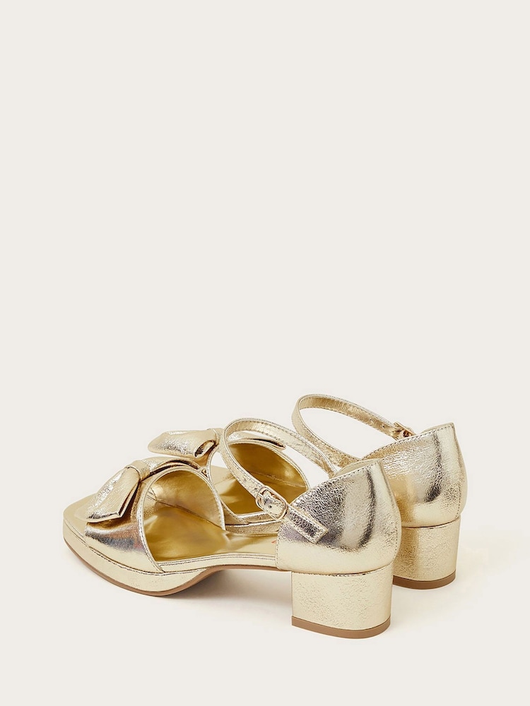 Monsoon Gold Bow Platform Sandals - Image 4 of 4 Monsoon Gold Bow Platform Sandals - Image 4 of 4