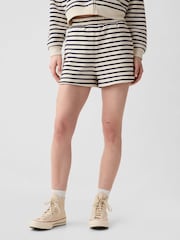 Gap Off-White & Black Stripe Vintage Soft Dolphin Hem Shorts - Image 1 of 4