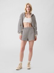 Gap Off-White & Black Stripe Vintage Soft Dolphin Hem Shorts - Image 3 of 4