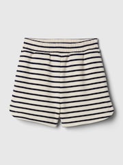 Gap Off-White & Black Stripe Vintage Soft Dolphin Hem Shorts - Image 4 of 4