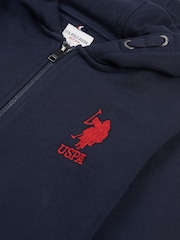 U.S. Polo Assn. Blue Boys 100% Cotton Player 3 Zip Hoodie - Image 6 of 7