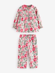 Ecru White Cath Kidston Woven Button Through Floral Pyjamas 1 Pack - Image 1 of 8