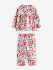 Ecru White Cath Kidston Woven Button Through Floral Pyjamas 1 Pack - Image 3 of 8