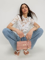 River Island White Lace Short Sleeve Blouse - Image 3 of 4