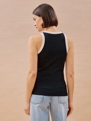 Albaray High Neck Contrast Trim Black Vest - Image 2 of 5
