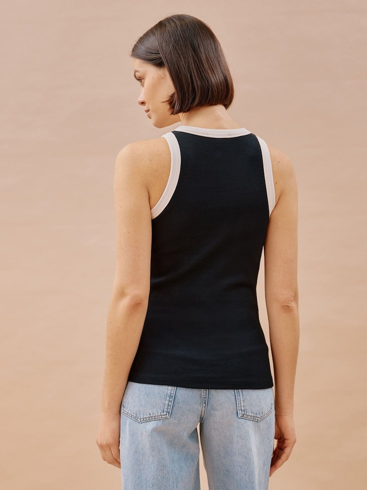 Albaray High Neck Contrast Trim Black Vest - Image 2 of 5