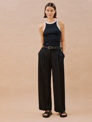 Albaray High Neck Contrast Trim Black Vest - Image 4 of 5