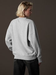 Grey/Lime Green Cool Christmas Grinch Official License Novelty Sequin Front Graphic Crew Neck Sweatshirt - Image 4 of 9