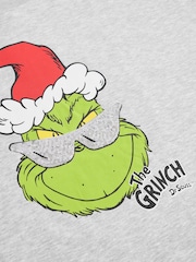 Grey/Lime Green Cool Christmas Grinch Official License Novelty Sequin Front Graphic Crew Neck Sweatshirt - Image 8 of 9