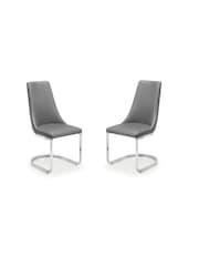 Julian Bowen Grey Como Cantilever Dining Chairs Set Of 2 - Image 2 of 5