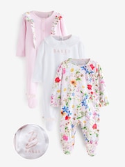 Baker by Ted Baker 100% Cotton Sleepsuits  3 Pack - Image 1 of 9