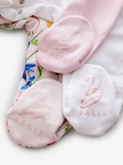 Baker by Ted Baker 100% Cotton Sleepsuits  3 Pack - Image 9 of 9