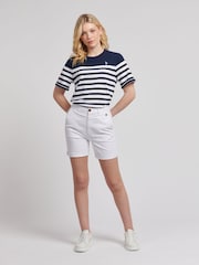 U.S. Polo Assn. White Classic Womens Chino Shorts - Image 3 of 7