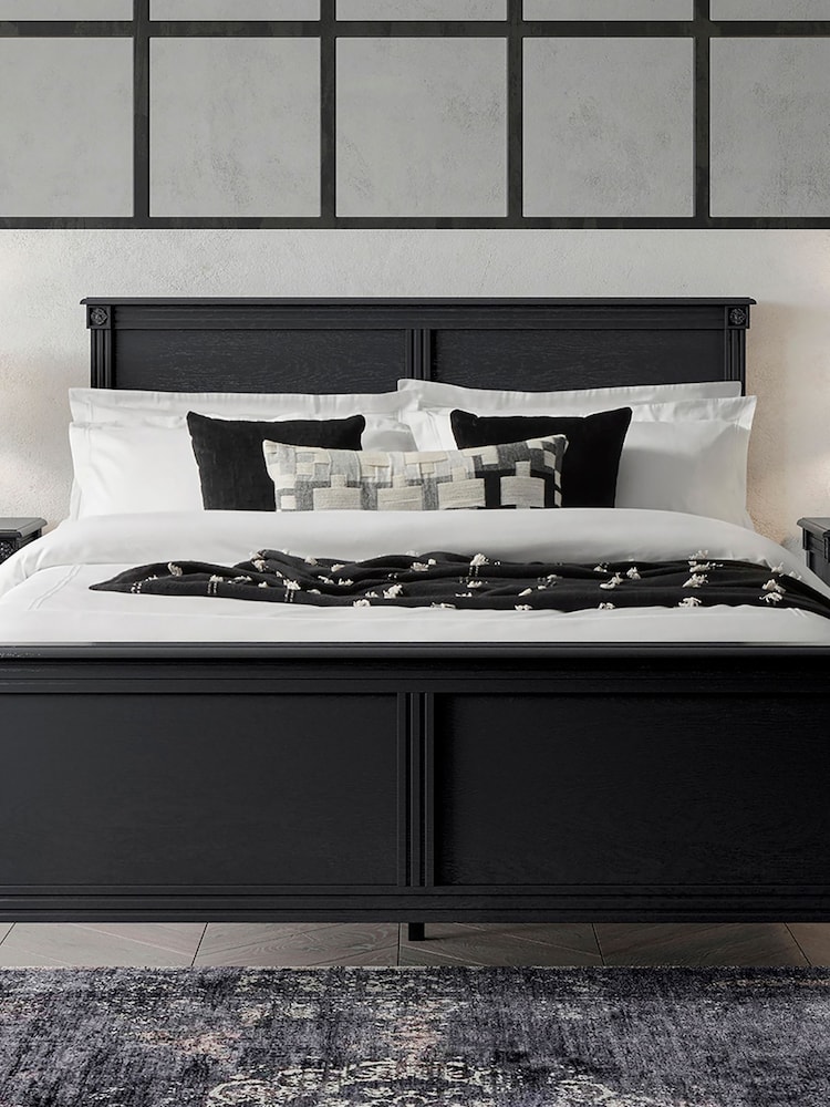 Feather & Black Black Casterton Wooden Panelled Bed - Image 1 of 3