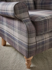 Alpine Check Grey Sherlock Highback Armchair - Image 2 of 10