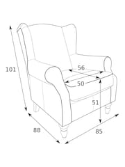 Alpine Check Grey Sherlock Highback Armchair - Image 5 of 10