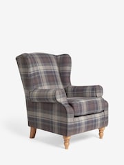 Alpine Check Grey Sherlock Highback Armchair - Image 6 of 10