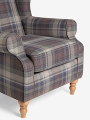 Alpine Check Grey Sherlock Highback Armchair - Image 9 of 10