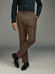 Brown Slim Fit Tape Detail Tuxedo Trousers - Image 1 of 1