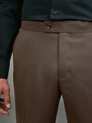 Brown Slim Fit Tape Detail Tuxedo Trousers - Image 2 of 8