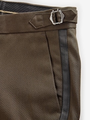 Brown Slim Fit Tape Detail Tuxedo Trousers - Image 5 of 8