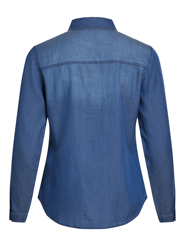 Dunkelblau - Leichtes Denim-Hemd mit Taschen-Detail von Vila - Bild 10 von 10