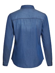 VILA Dark Blue Pocket Detail Lightweight Denim Shirt - Image 10 of 10