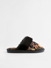 Never Fully Dressed Black Leopard Print Mule Slippers - Image 2 of 5