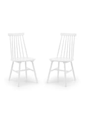 Julian Bowen Set of 2 White Alassio Spindle Back Dining Chairs - Image 1 of 5