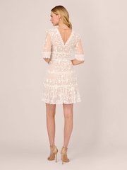 Adrianna Papell Lace Embroidery White Dress - Image 2 of 8