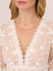 Adrianna Papell Lace Embroidery White Dress - Image 7 of 8