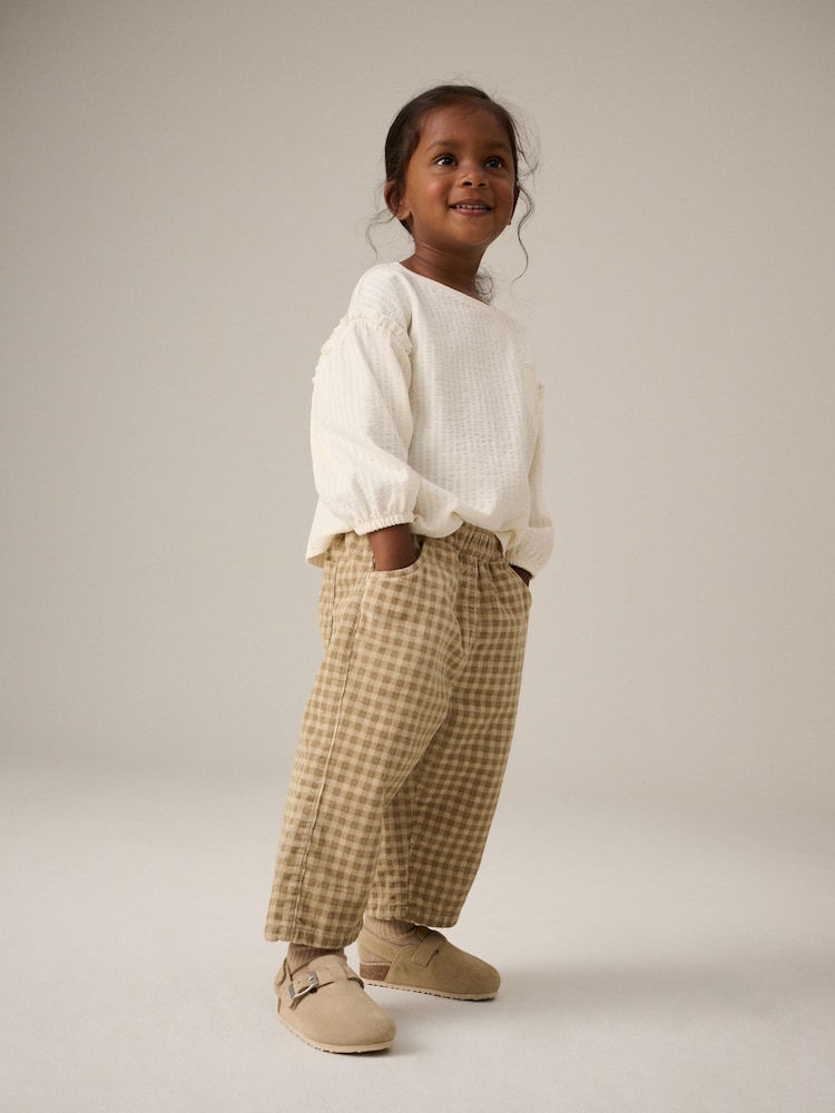 Neutral 100% Cotton Check Cord Trousers (3mths-7yrs) - Image 2 of 4