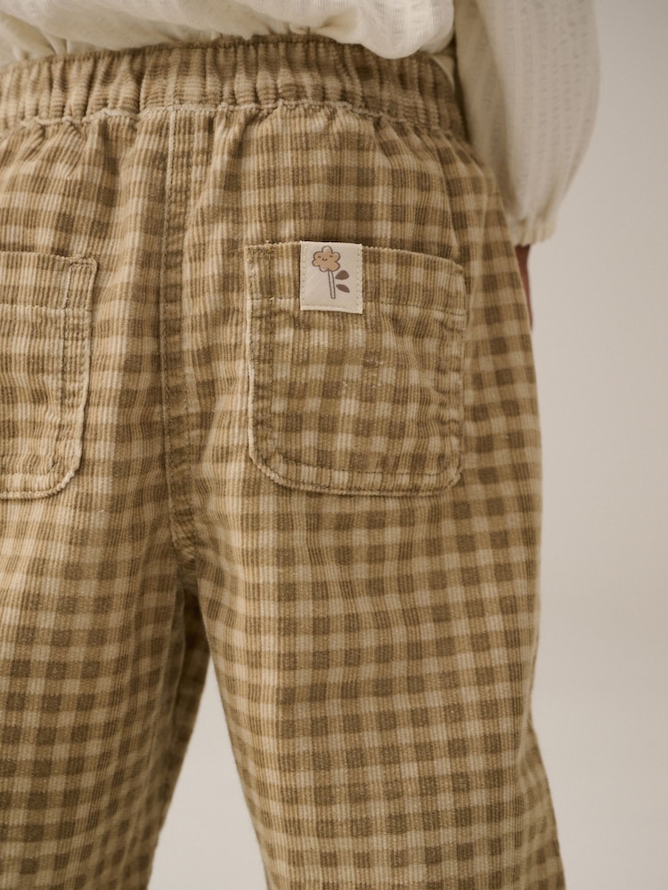Neutral 100% Cotton Check Cord Trousers (3mths-7yrs) - Image 4 of 4