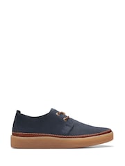 Clarks Blue Beeswax Leather Clarkwood Low Shoes - Image 1 of 6