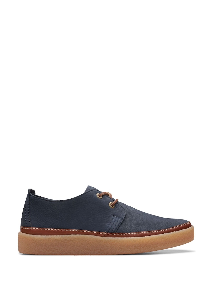 Clarks Blue Beeswax Leather Clarkwood Low Shoes - Image 1 of 6