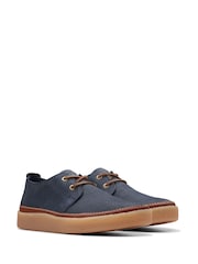 Clarks Blue Beeswax Leather Clarkwood Low Shoes - Image 3 of 6
