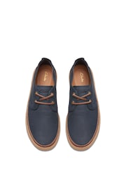 Clarks Blue Beeswax Leather Clarkwood Low Shoes - Image 5 of 6