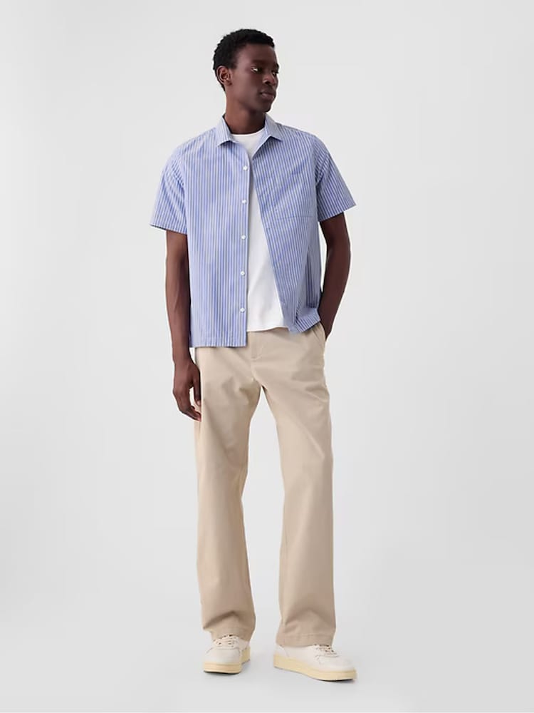 Neutro - Pantalones chinos elásticos de corte holgado con diseño de los 90 de Gap - Imagen 1 de 3