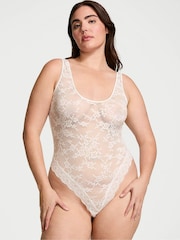 Victoria's Secret Coconut White Lace Scoop Bodysuit - Image 1 of 3