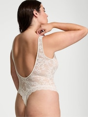 Victoria's Secret Coconut White Lace Scoop Bodysuit - Image 2 of 3