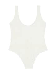 Victoria's Secret Coconut White Lace Scoop Bodysuit - Image 3 of 3