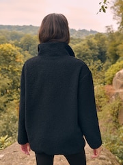 Musta - Teddy Teddykangas Cozy Longline Quarter vetoketjullinen fleece - Kuva 4 / 8